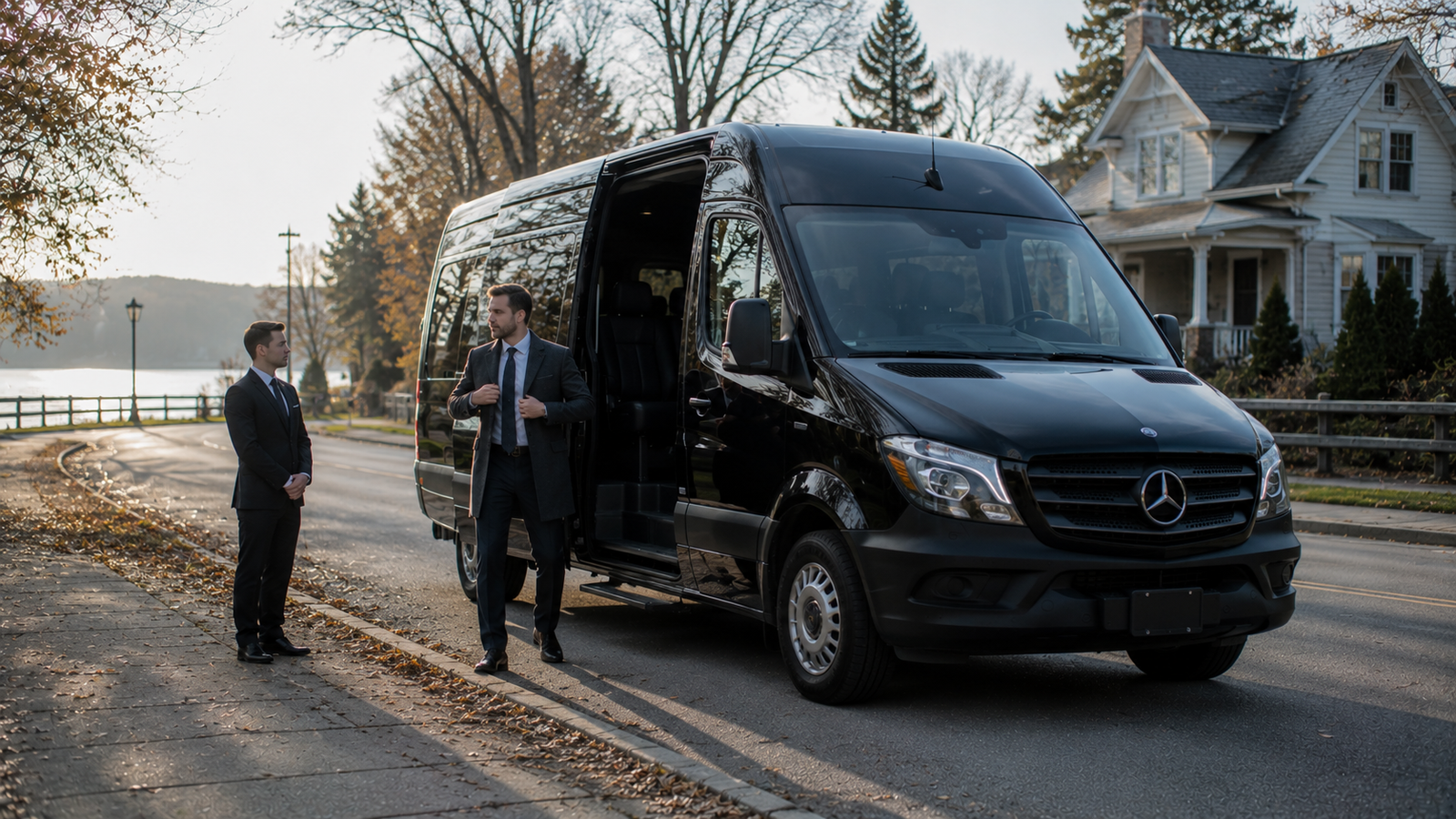 Professional driver preparing a luxury airport vehicle in Arnprior, Ontario
