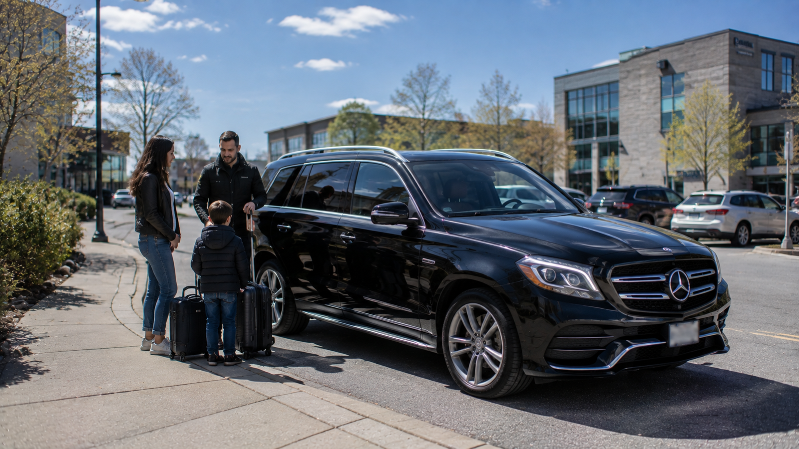 Luxury airport car travelling through the Campbellford, Ontario countryside