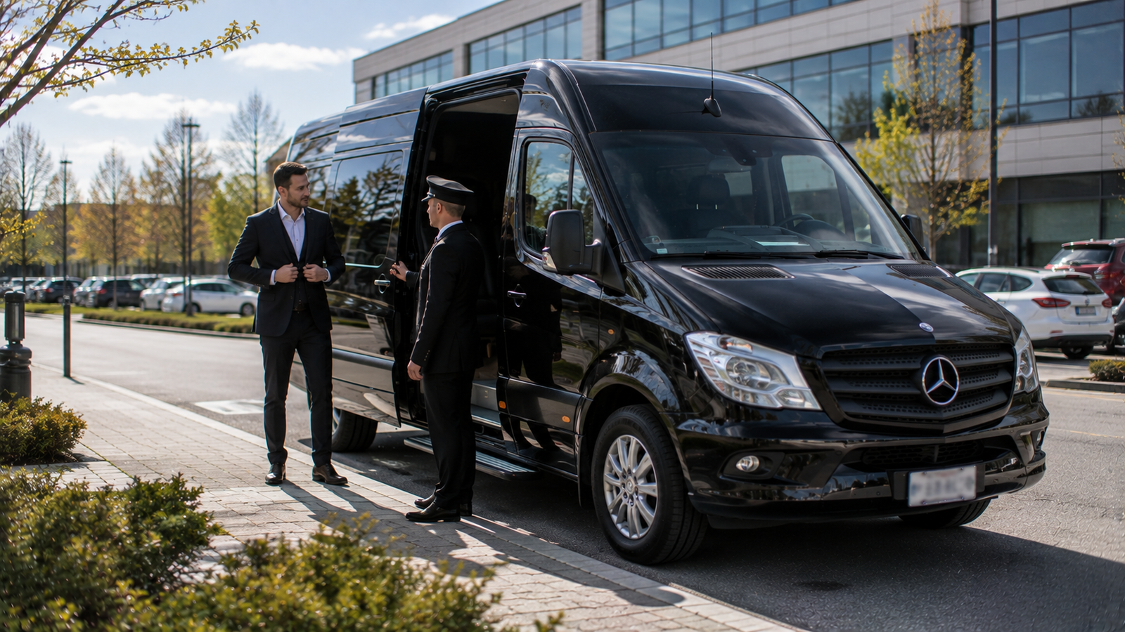 Luxury airport limousine on a scenic road near Clarence Rockland, Ontario