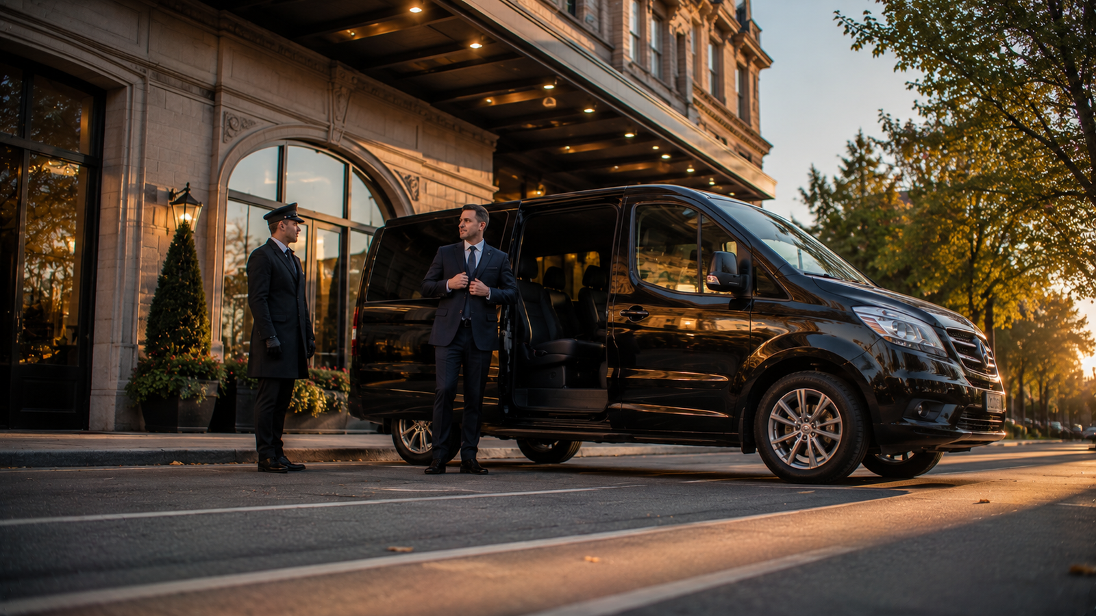 Professional driver preparing a luxury airport vehicle in Cornwall, Ontario