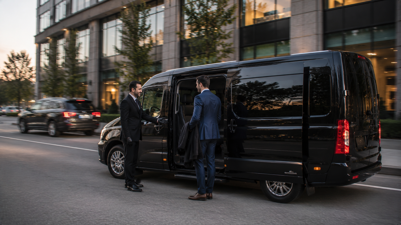 Luxury airport limousine on a scenic road near Durham, Ontario