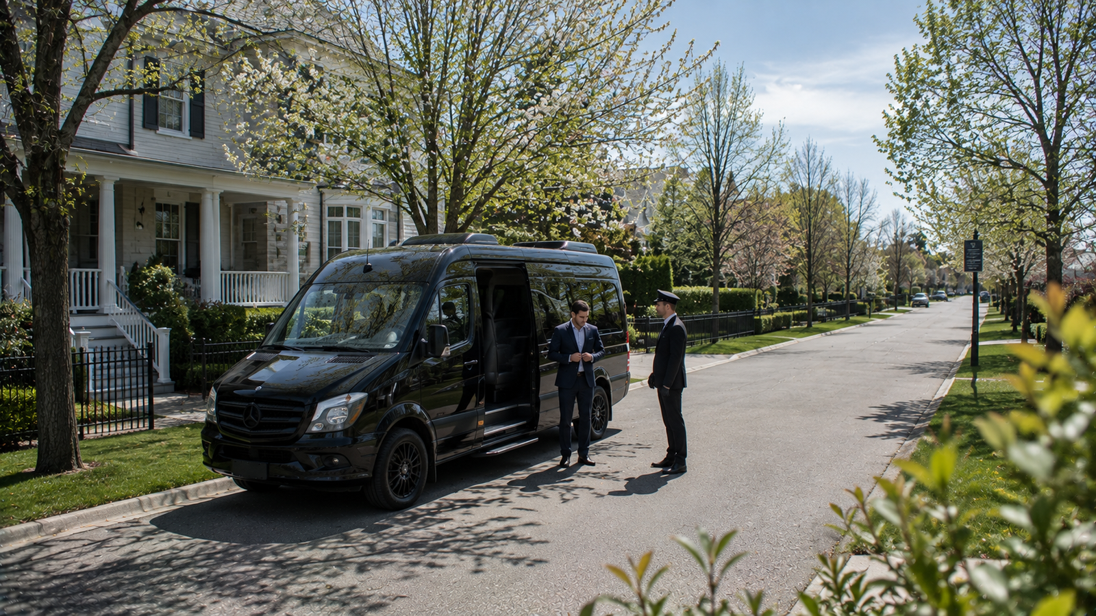 Professional driver preparing a luxury airport vehicle in Embrun, Ontario