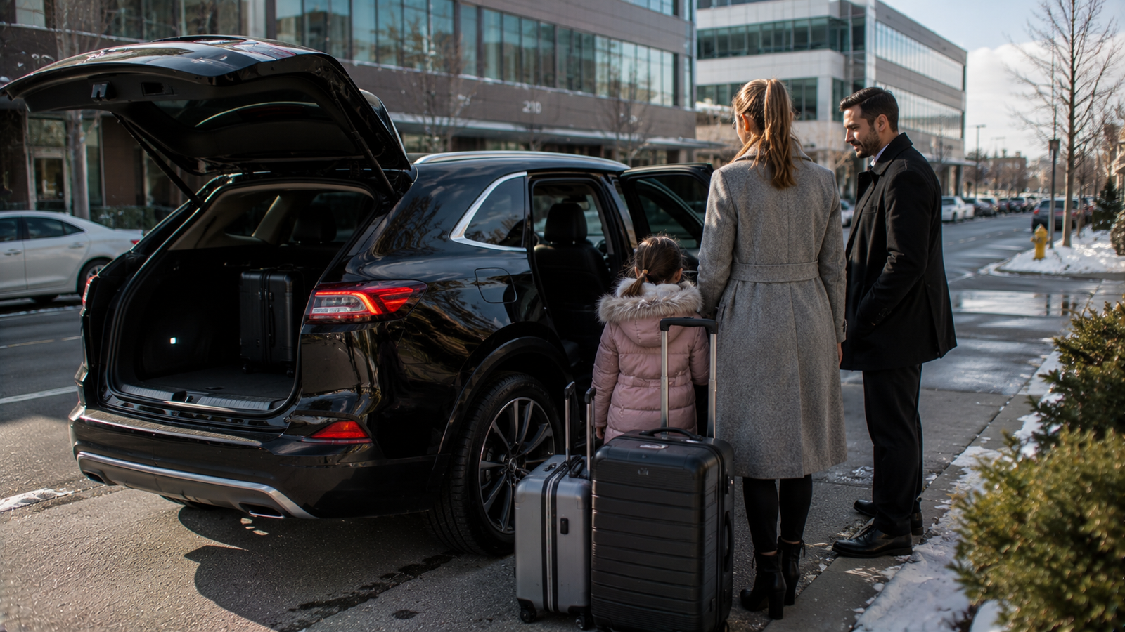 Luxury airport car travelling through the Flamborough, Ontario countryside
