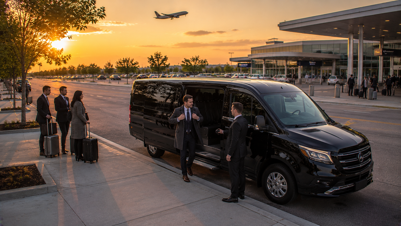 Professional driver preparing a luxury airport vehicle in London, Ontario