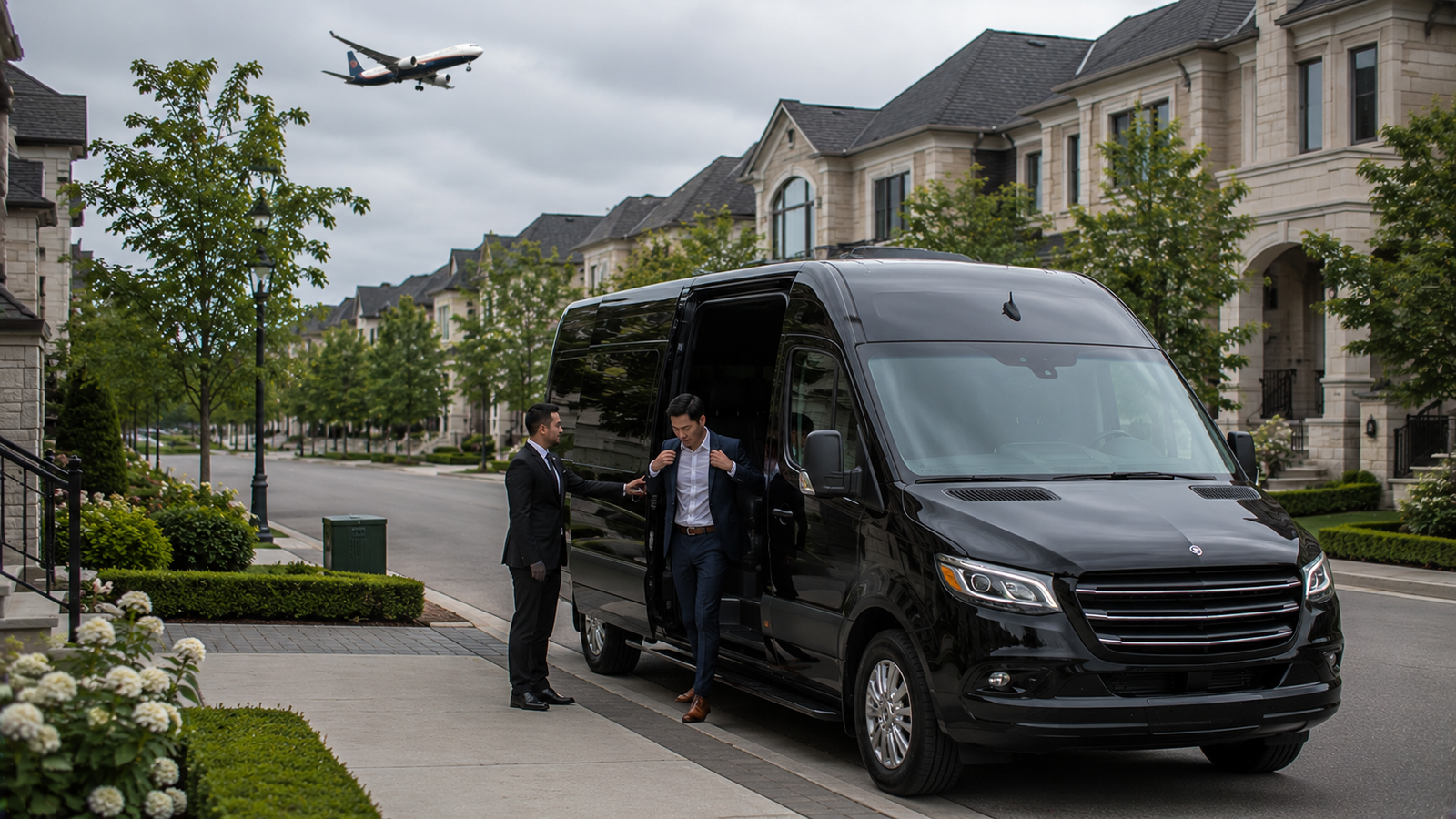 Chauffeur loading luggage into an airport limo in Markham, Ontario
