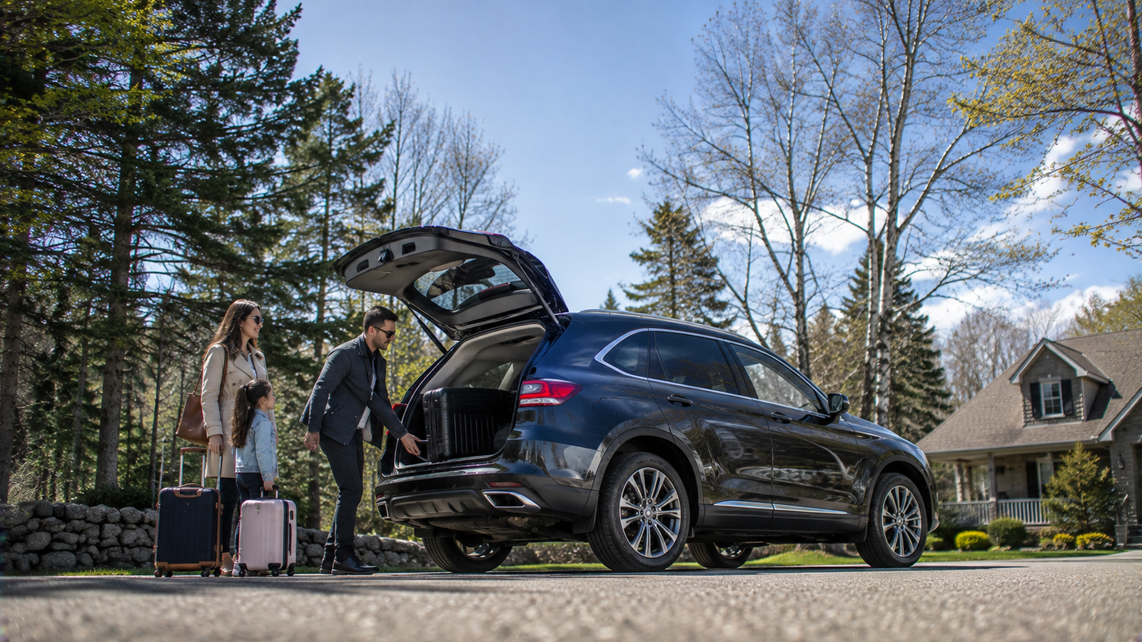 Executive airport SUV waiting for a passenger in Miniwaki, Ontario