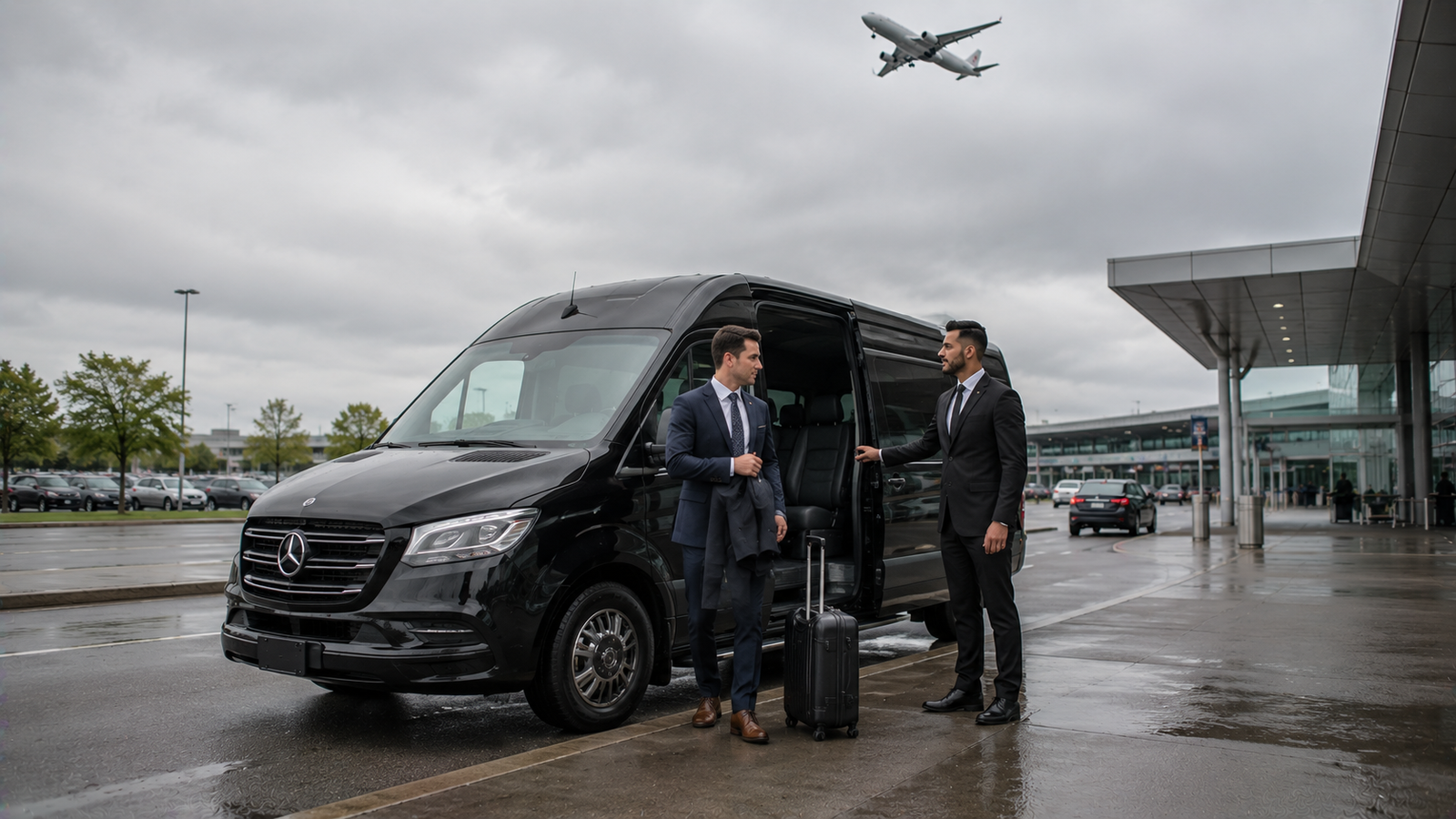 Professional driver preparing a luxury airport vehicle in Port Hope, Ontario