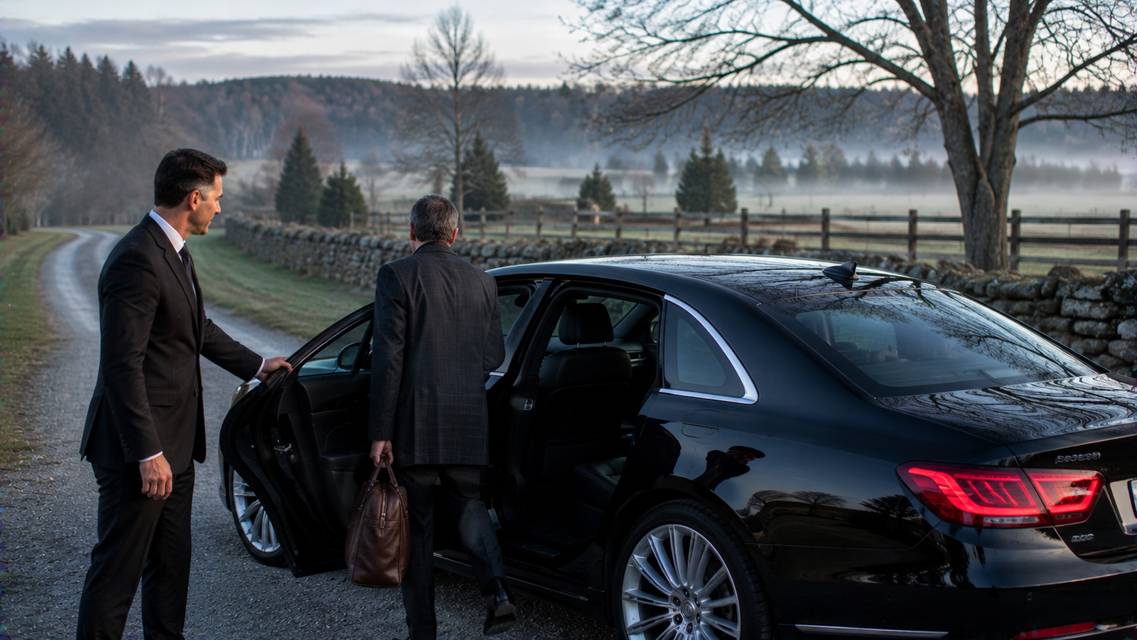 Passenger entering a premium airport limo during a Port Perry, Ontario transfer