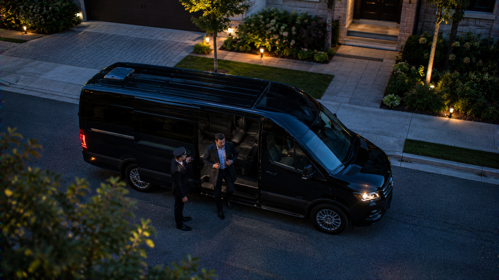 Chauffeur loading luggage into an airport limo in Port union, Ontario