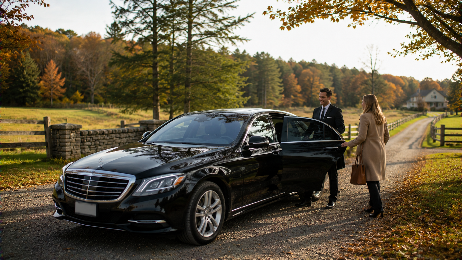 Passenger entering a premium airport limo during a Sauble Beach, Ontario transfer